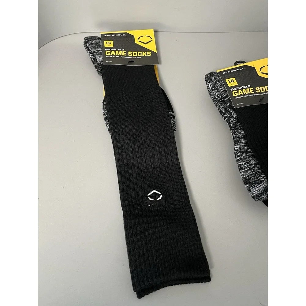 3 Pack-Evoshield Knee-High Moisture Wicking Baseball/Softball Game Socks - Black